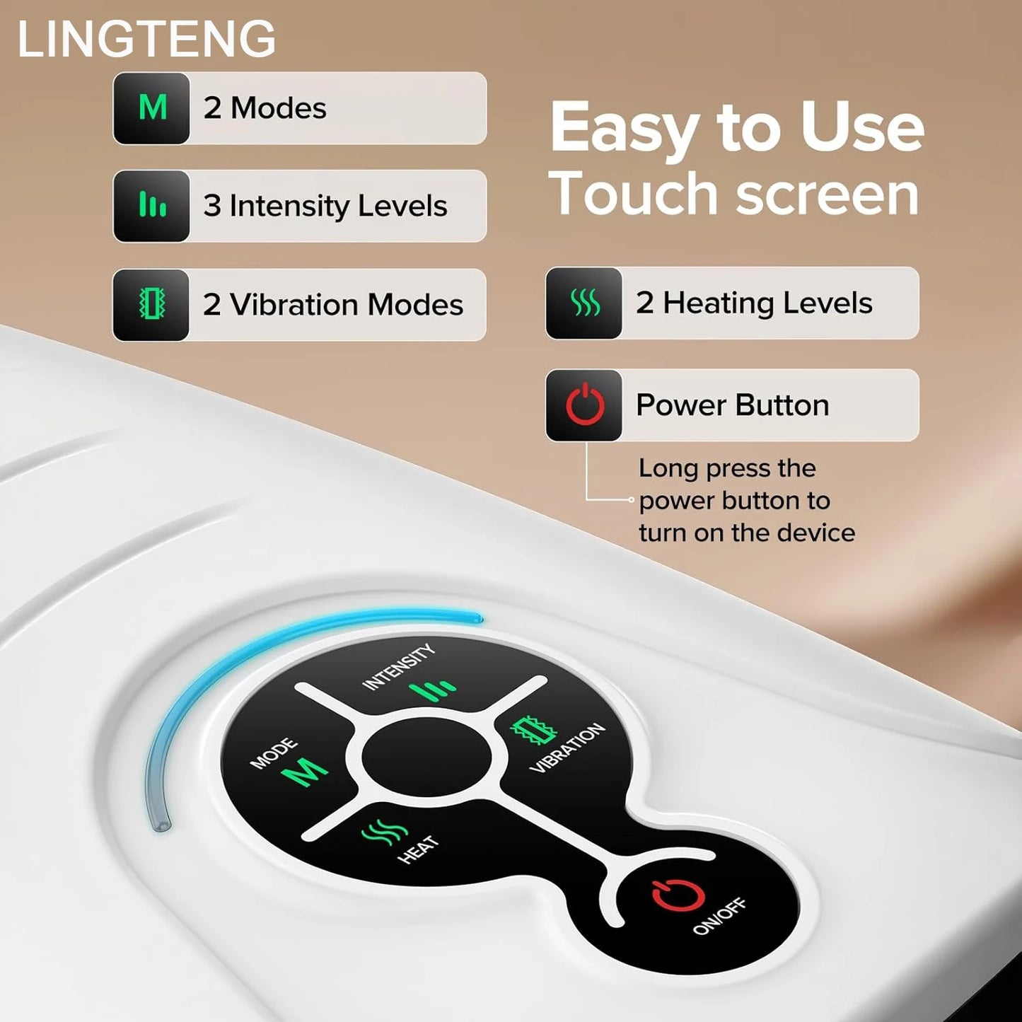 LINGTENG Hand Massager | Heat & Compression | Wireless Rechargeable Design | Hand Relaxation Device