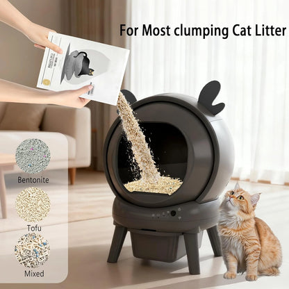 65L Smart Self-Cleaning Cat Litter Box | App Controlled | Odor Control | Dual Safety System