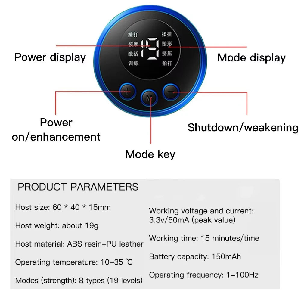 Wireless EMS Muscle Stimulator | Abs, Hip & Buttocks Trainer | Body Toning Fitness Massager