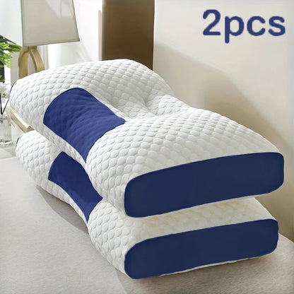 Ergonomic Contour Design • Adjustable Height • Premium Pillow Core • All-Season Comfort