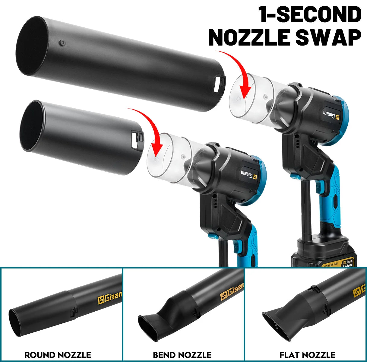 Gisam™ Brushless Turbo Air Blower – Professional Cordless Cleaning System