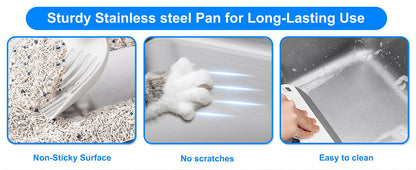 Premium Stainless Steel Cat Litter Box | Extra Large, Leak-Proof & Splash-Resistant