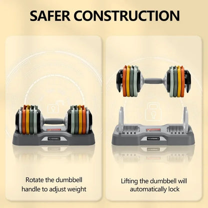 AOTOB Adjustable Dumbbell Set (25–55 lbs.) | Fast-Adjust Rotating Handle | Anti-Slip Grip | Strength Training for Men & Women
