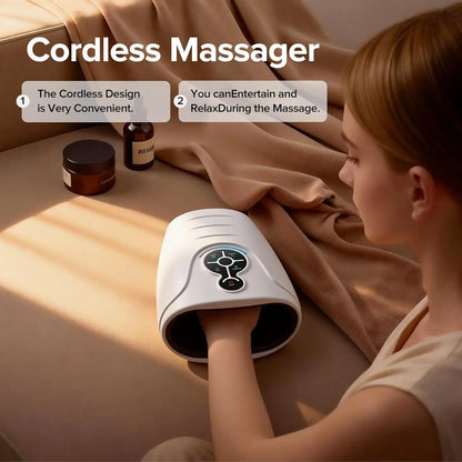 LINGTENG Hand Massager | Heat & Compression | Wireless Rechargeable Design | Hand Relaxation Device