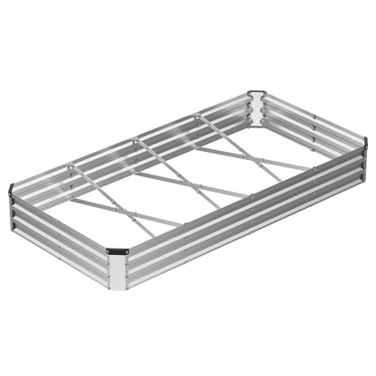 JHK Raised Garden Bed | 8x4x1FT | Rust-Resistant Steel Planter Box | Outdoor Gardening