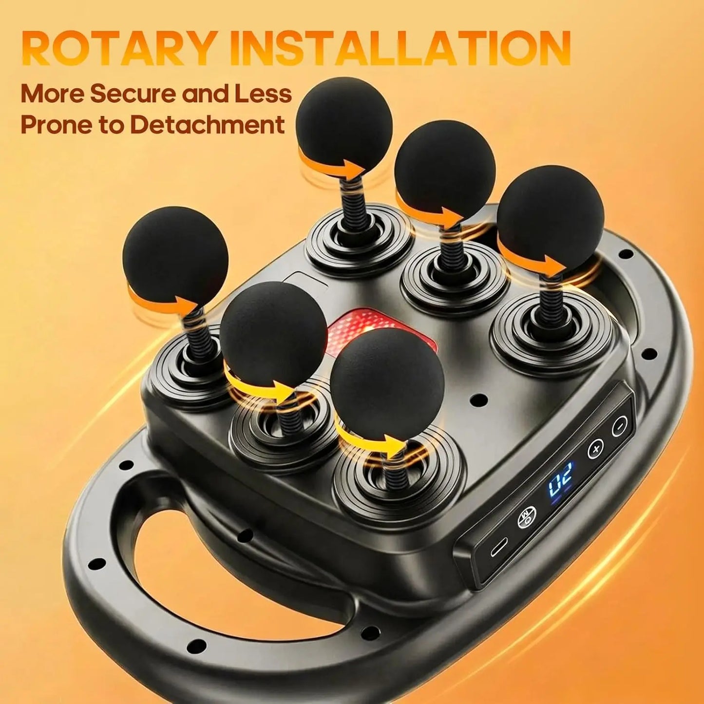 LINGTENG Deep Tissue Massage Gun | 6 Massage Heads | 9 Intensity Levels | 4 Massage Modes | Handheld Percussion Massager