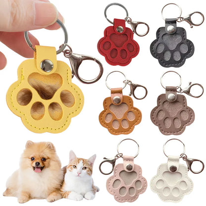 Paw Print Pet Memorial Keychain | Fur Keepsake Storage Pendant | Gift for Pet Lovers