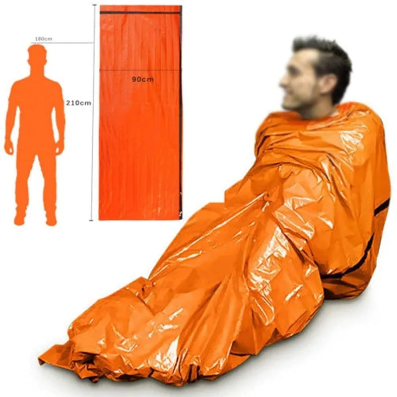 Emergency Survival Sleeping Bag | Waterproof Thermal Mylar Blanket | Outdoor Camping & Rescue Gear