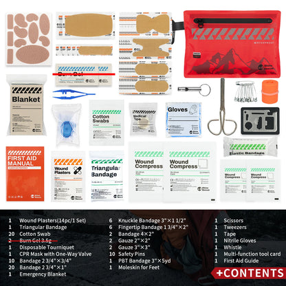 Rhino Rescue Ultralight First Aid Kit | Waterproof Compact Medical Kit | Outdoor & Travel Essential