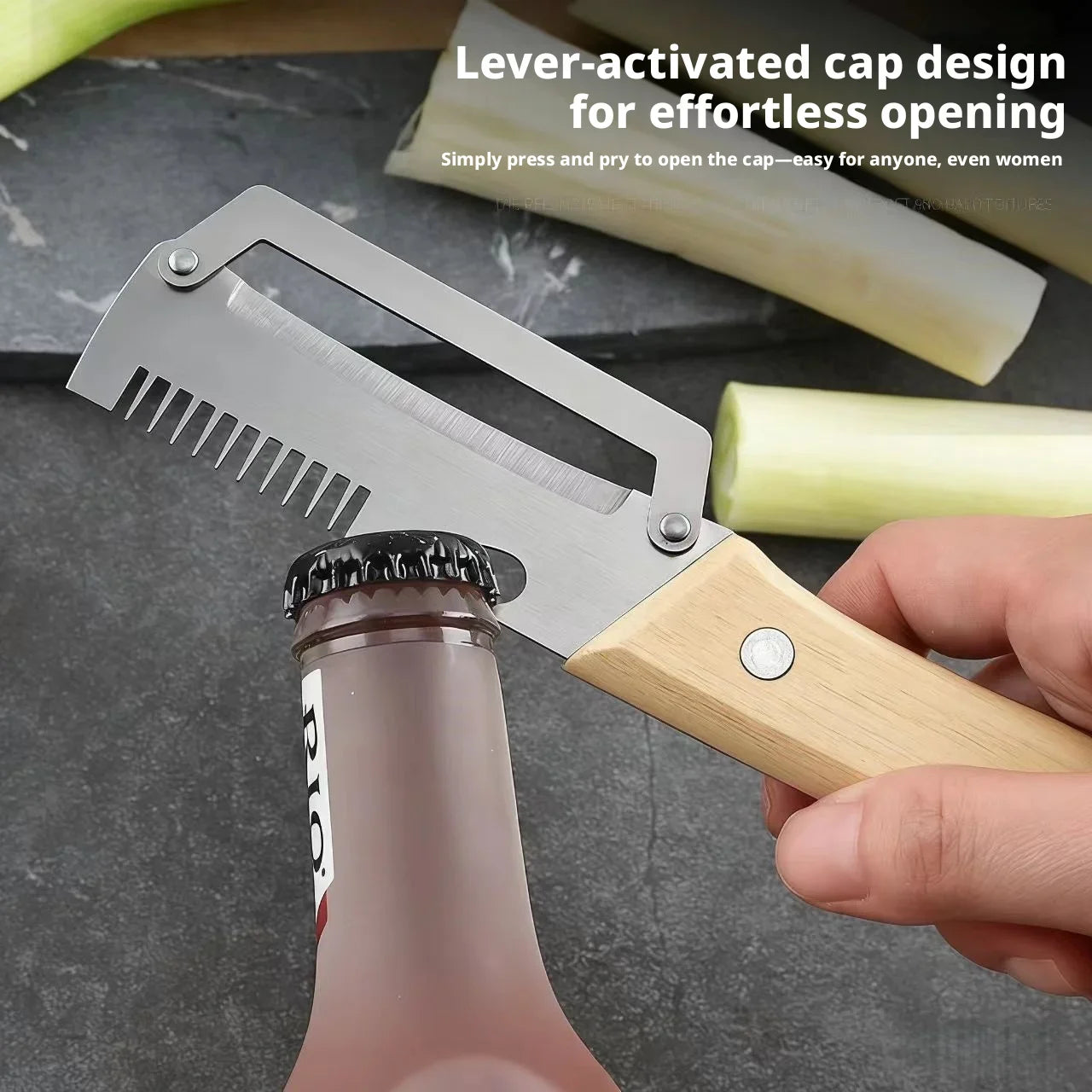 2026 New 2-in-1 Paring Knife and Vegetable Peeler, Stainless Steel Blade with Ergonomic Wooden Handle, Multi-Function Fruit and Potato Peeler for Kitchen Use