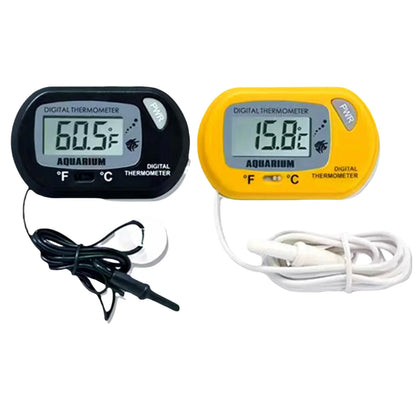 Electronic Aquarium Thermometer with Probe Sensor, Suction Cup Mount, LCD Display Water Temperature Monitor for Fish Tanks and Aquariums (Celsius °C)