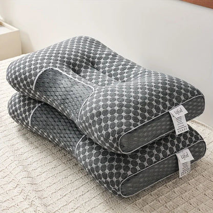 Ergonomic Contour Design • Adjustable Height • Premium Pillow Core • All-Season Comfort
