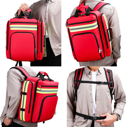 Disaster Relief Backpack Emergency First Aid Kit Bag, Large Capacity Survival Backpack with Classified Storage Organizer for Medical Supplies, Outdoor Rescue, Travel and Emergency Preparedness