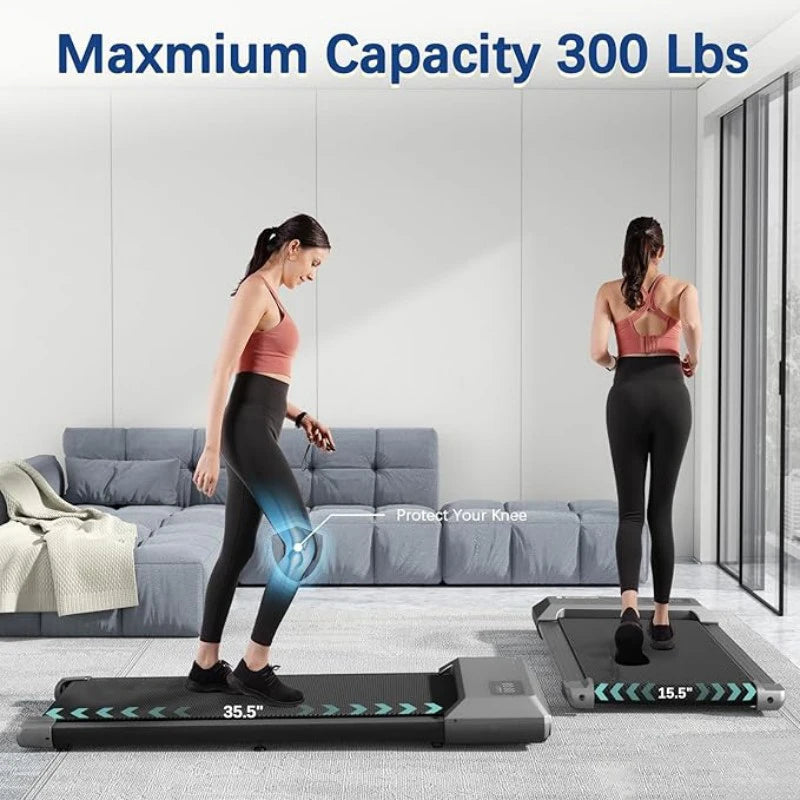 2-in-1 Folding Treadmill for Home Use, 2.5HP Walking and Running Machine with LCD Display, 300 lb Weight Capacity for Indoor Fitness and Exercise