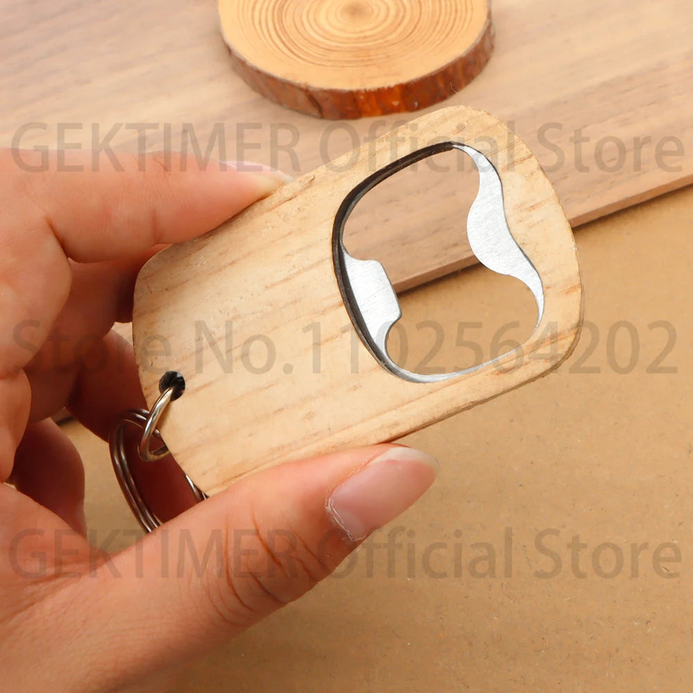 CraftKey™ Wooden Bottle Opener Keychain – Personalized Gift Collection