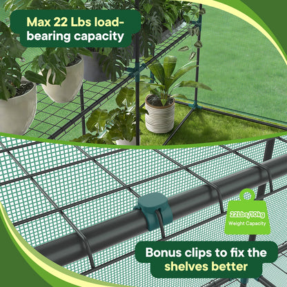 JHK Portable Walk-In Greenhouse | 56 Inch | Heavy Duty Frame | Screen Windows | Outdoor Garden Plant Protection