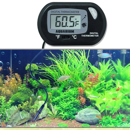 Electronic Aquarium Thermometer with Probe Sensor, Suction Cup Mount, LCD Display Water Temperature Monitor for Fish Tanks and Aquariums (Celsius °C)