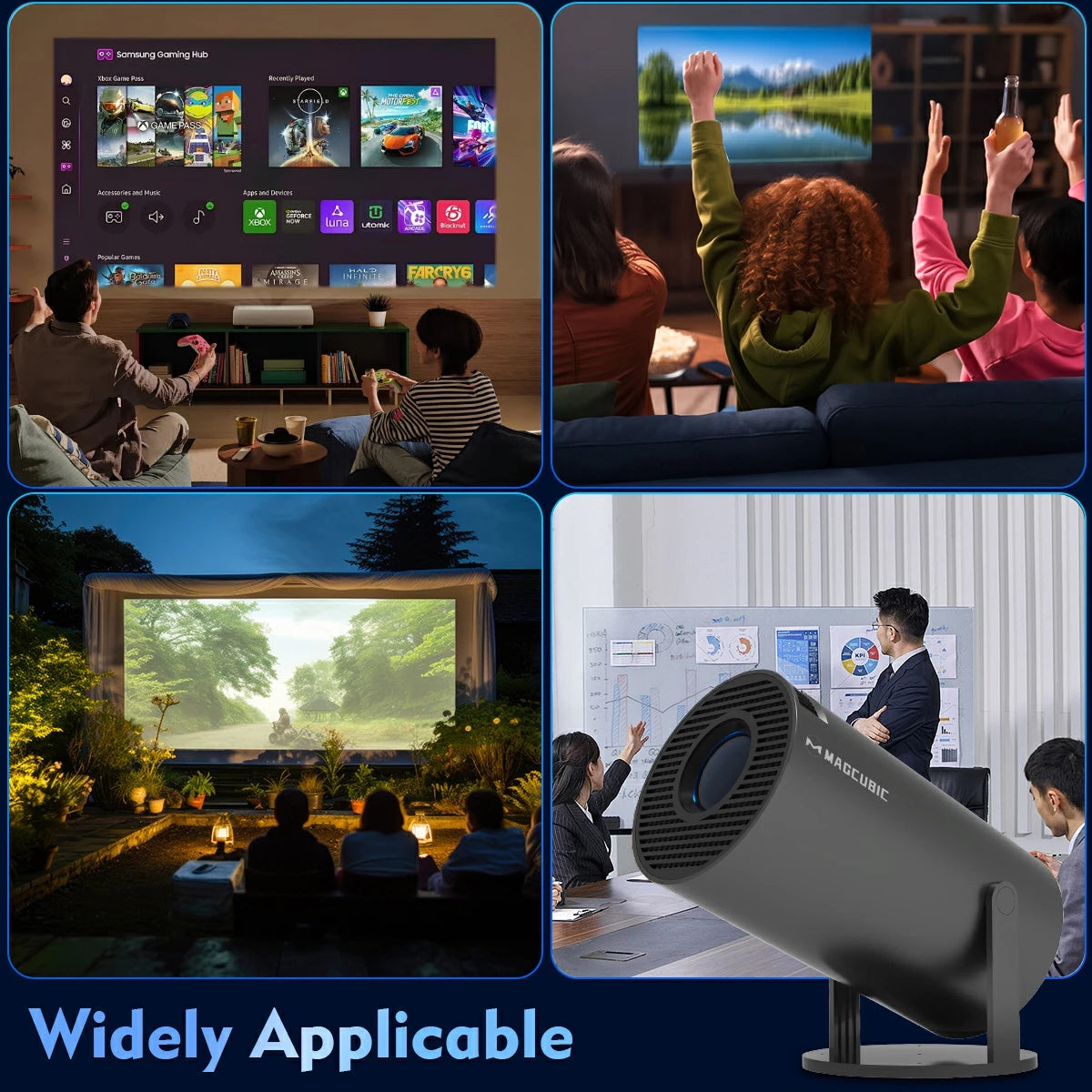 Magcubic HY300 Pro Portable Smart Projector | Native 720P HD | Android 14 | Bluetooth 5.4 | Home & Outdoor Entertainment
