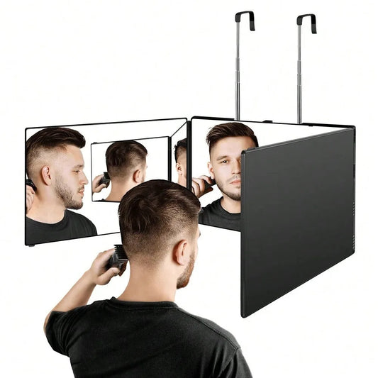 360° Tri-Fold Hair Styling Mirror | 3-Sided Design | LED Lighting | Beauty & Grooming Mirror
