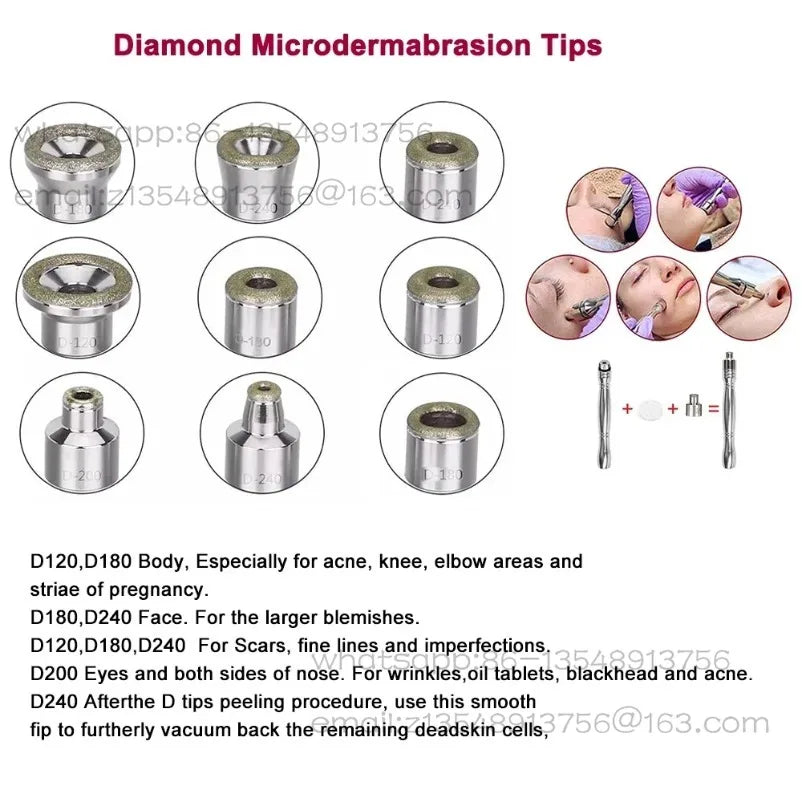 3-in-1 Diamond Microdermabrasion Machine with Diamond Tips, Facial Care Device for Personal Home Use