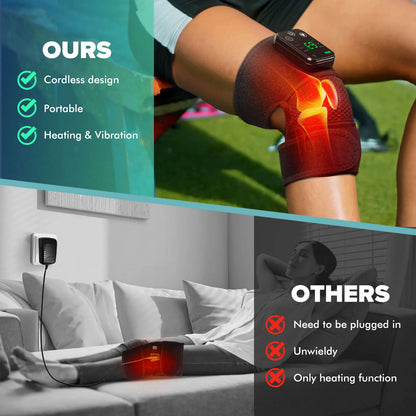 Electric Heated Massage Wrap | Warm Compress & Vibration | Knee, Shoulder & Neck Support