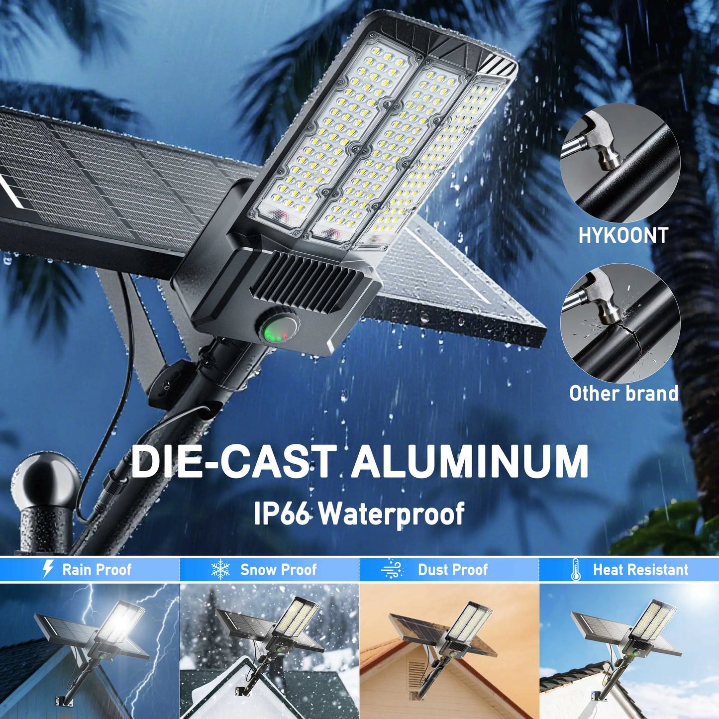 2-Pack Solar LED Outdoor Area Lights with Motion Sensor, Dusk to Dawn Operation, IP66 Waterproof Design, Solar-Powered Security Lighting for Parking Lots, Yards, and Outdoor Spaces