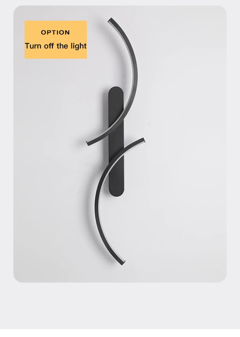 Modern C-Shaped LED Wall Sconce | Minimalist Wall Lamp for Living Room, Bedroom, Hallway & Office