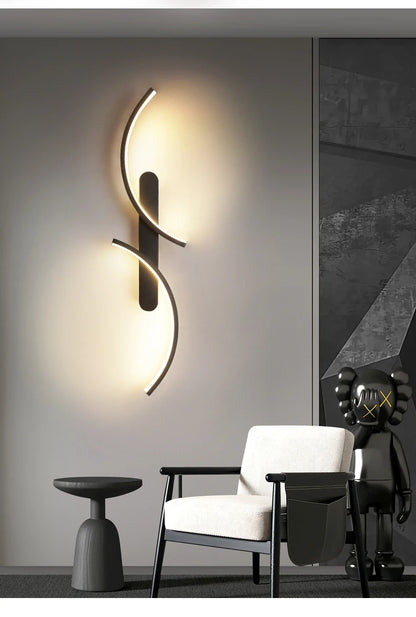 Modern C-Shaped LED Wall Sconce | Minimalist Wall Lamp for Living Room, Bedroom, Hallway & Office