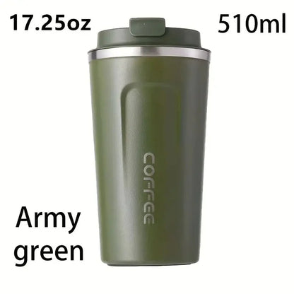 Coffee Travel Mug, Leakproof Stainless Steel Insulated Thermos Cup, Reusable Double-Wall Tumbler with Matte Finish for Coffee, Tea, Office, Travel & Commuting