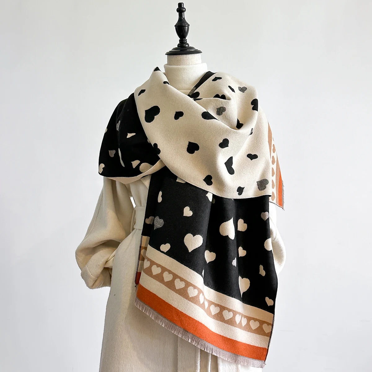 Women's Faux Cashmere Pashmina Shawl | Soft Winter Scarf | Elegant Wrap & Poncho