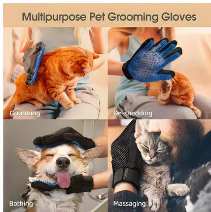 Pet Hair Removal Grooming Glove for Dogs and Cats, Deshedding Comb, Massage Brush, and Shedding Control Tool