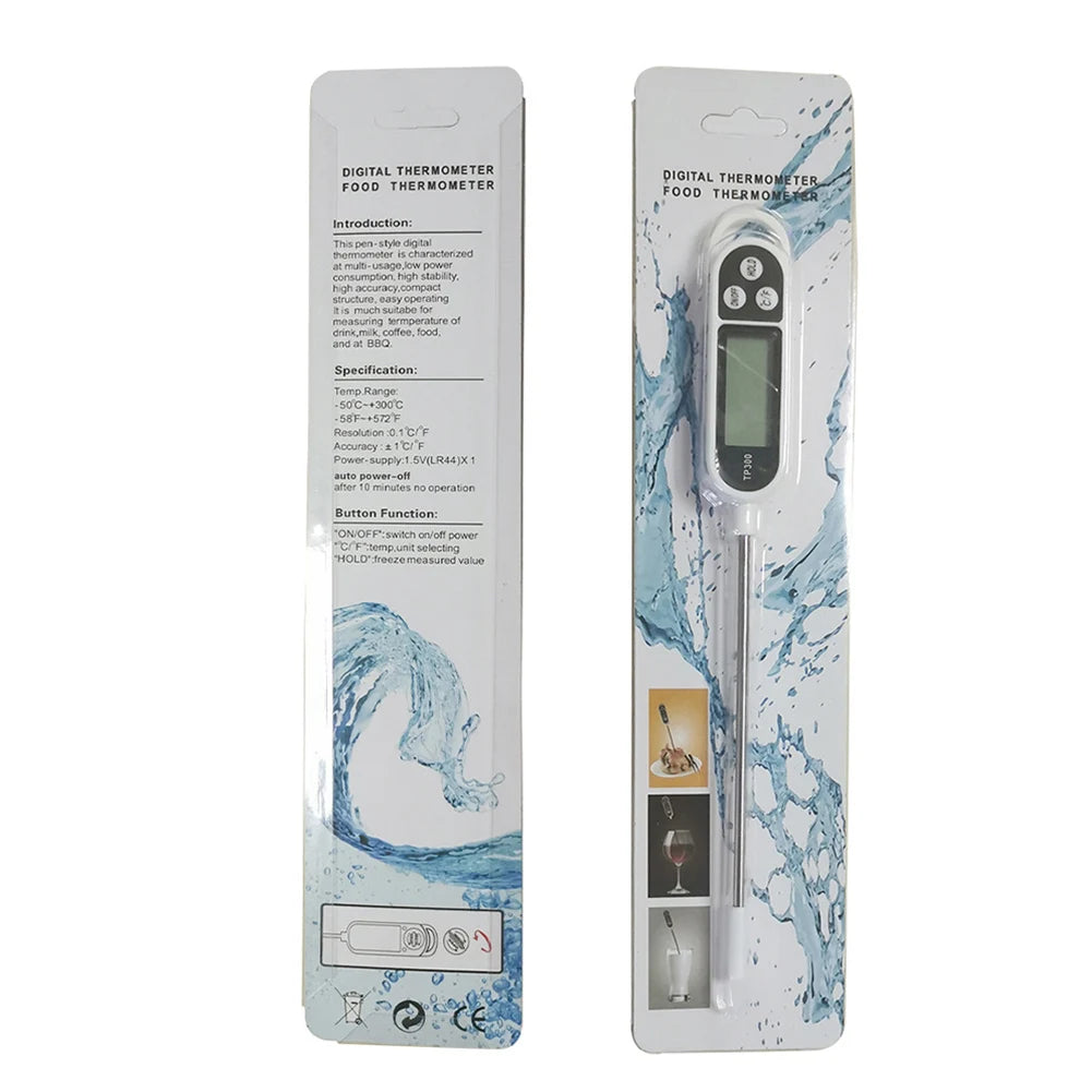 TP300 Digital Food Thermometer, Instant Read Meat Thermometer with LCD Display, Kitchen Cooking Thermometer for BBQ, Meat, Milk, Water & Food Temperature Monitoring