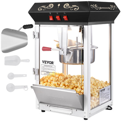 SucceBuy Countertop Popcorn Maker, 8 oz Kettle Popcorn Machine, Makes Up to 48 Cups per Batch, Includes 4 Scoops for Home and Commercial Use