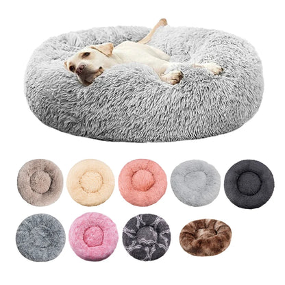 Round Plush Dog & Cat Bed – Washable Warm Pet Sofa for Small, Medium & Large Pets 🐾