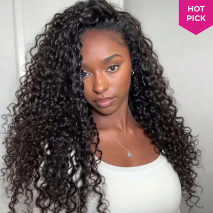 300% Density Burmese Curly 100% Human Hair Half Wig, 4C Afro Kinky Curly 3-in-1 Wig for Women
Premium Style