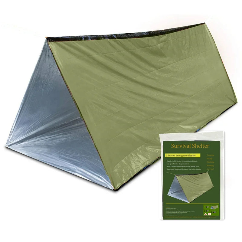 Emergency Tent, Waterproof 2 Person Emergency Tube Tent for Camping and Outdoor Activities