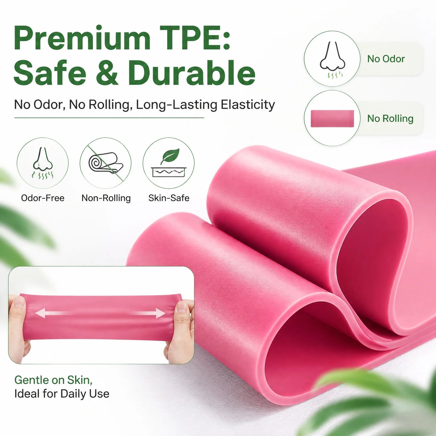 TPE Resistance Bands Set | 5 Resistance Levels | Non-Slip Booty Bands for Lower Body Training & Fitness