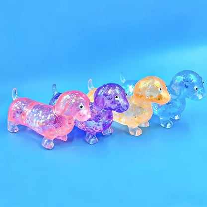 SquishPaws™ Sparkling Dachshund Slow-Rising Fidget Toy