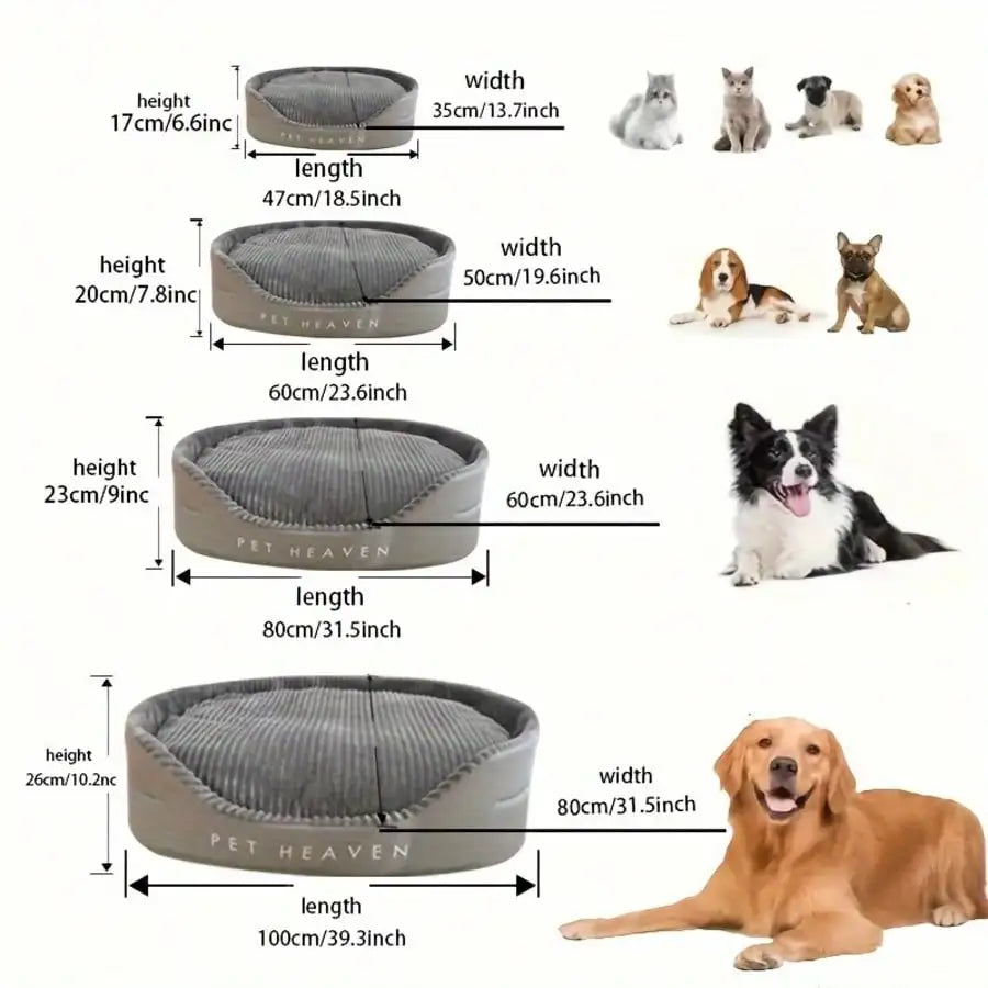 Plush Pet Bed & Cozy Pet House | Machine Washable | Warm Mat | All-Season Comfort for Dogs & Cats