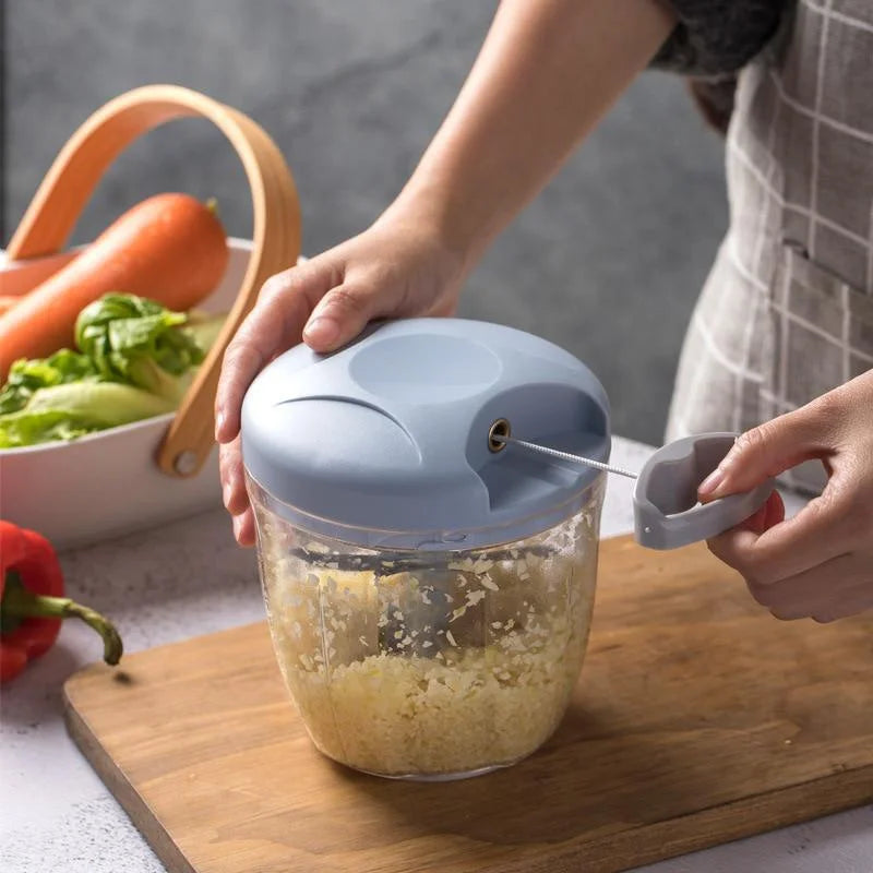 Manual Food Chopper, 500ml/900ml Hand-Pull Vegetable Cutter, Meat Mincer, Garlic Press & Onion Chopper for Everyday Kitchen Use