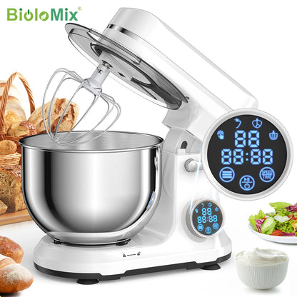 BioloMix Stand Mixer | 1200W DC Motor | 11 Speeds | Digital OLED Display | Dough Hook & Whisk