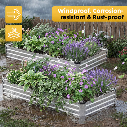JHK Raised Garden Bed | 8x4x1FT | Rust-Resistant Steel Planter Box | Outdoor Gardening