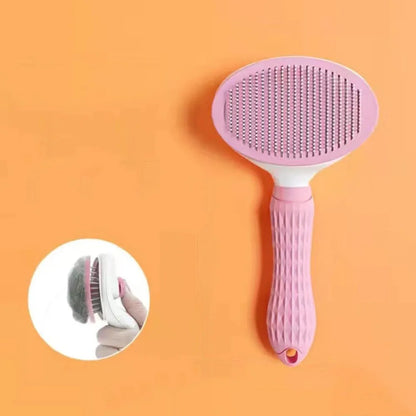 Stainless Steel Pet Grooming Comb | Detangling & De-Shedding Brush for Long-Haired Dogs and Cats
