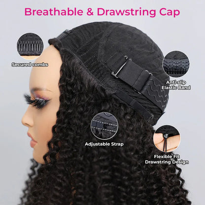 300% Density Burmese Curly 100% Human Hair Half Wig, 4C Afro Kinky Curly 3-in-1 Wig for Women
Premium Style