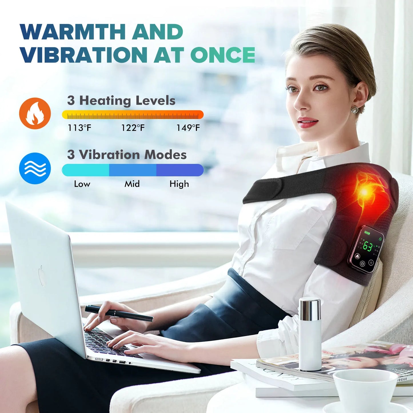 Electric Heated Massage Wrap | Warm Compress & Vibration | Knee, Shoulder & Neck Support
