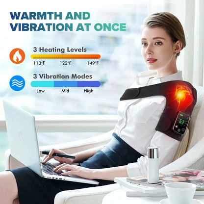 Electric Heated Massage Wrap | Warm Compress & Vibration | Knee, Shoulder & Neck Support