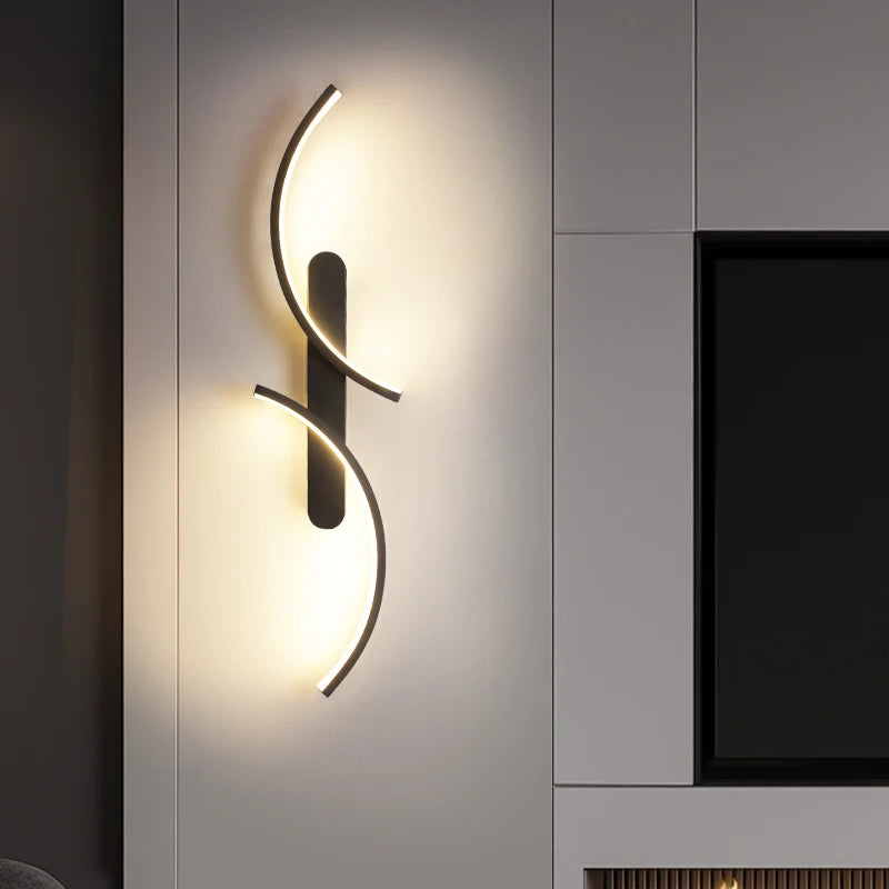 Modern C-Shaped LED Wall Sconce | Minimalist Wall Lamp for Living Room, Bedroom, Hallway & Office