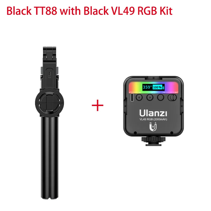 Ulanzi TT88 Phone Tripod, 1.44m Extendable Overhead Selfie Stick with Magnetic Phone Clamp and Wireless Remote for Live Streaming, Vlogging & Content Creation