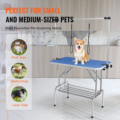 SucceBuy™ Professional Pet Grooming Station – Foldable Table with Dual Grooming Arms