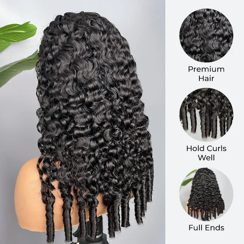 300% Density Burmese Curly 100% Human Hair Half Wig, 4C Afro Kinky Curly 3-in-1 Wig for Women
Premium Style